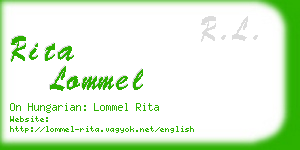 rita lommel business card